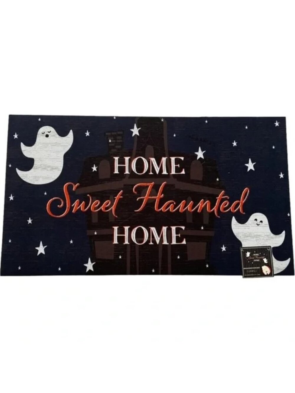 Halloween Door Mat Ghost Home Sweet Haunted Home Indoor Outdoor 16 X 28 new